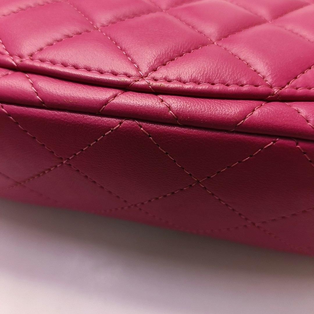 Chanel Classic Flap Rectangular Mini Rose Pink Lambskin Gold Hardware 2012-13 en vente 8