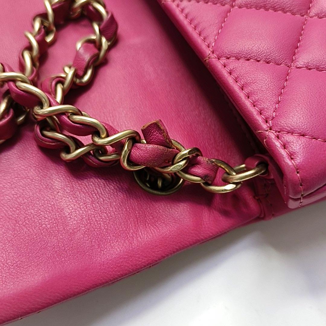 Chanel Classic Flap Rectangular Mini Rose Pink Lambskin Gold Hardware 2012-13 en vente 11