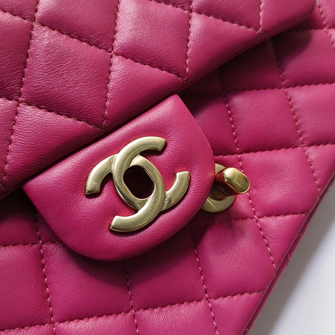 Chanel Classic Flap Rectangular Mini Rose Pink Lambskin Gold Hardware 2012-13 en vente 4