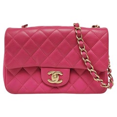 Chanel Classic Flap Rectangular Mini Rose Pink Lambskin Gold Hardware 2012-13