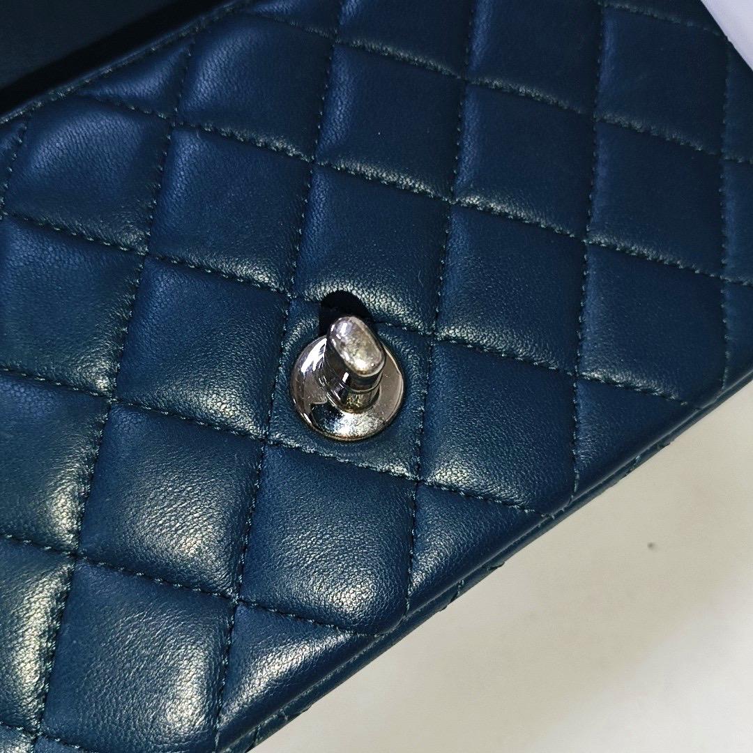 Women's Chanel Classic Flap Rectangular Mini Teal Green Lambskin 2020
