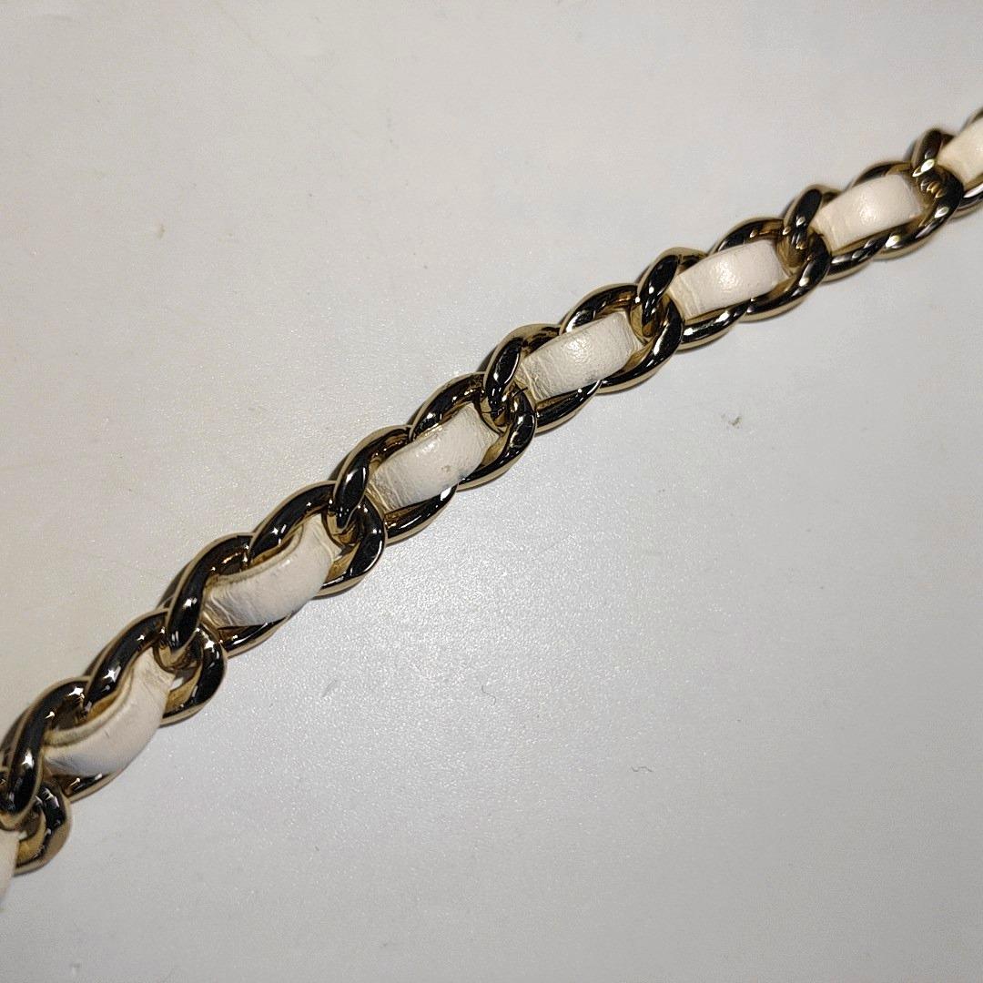 Chanel Classic Flap Rectangular Mini White Lambskin Pearl Crush Gold Ball Chain 11