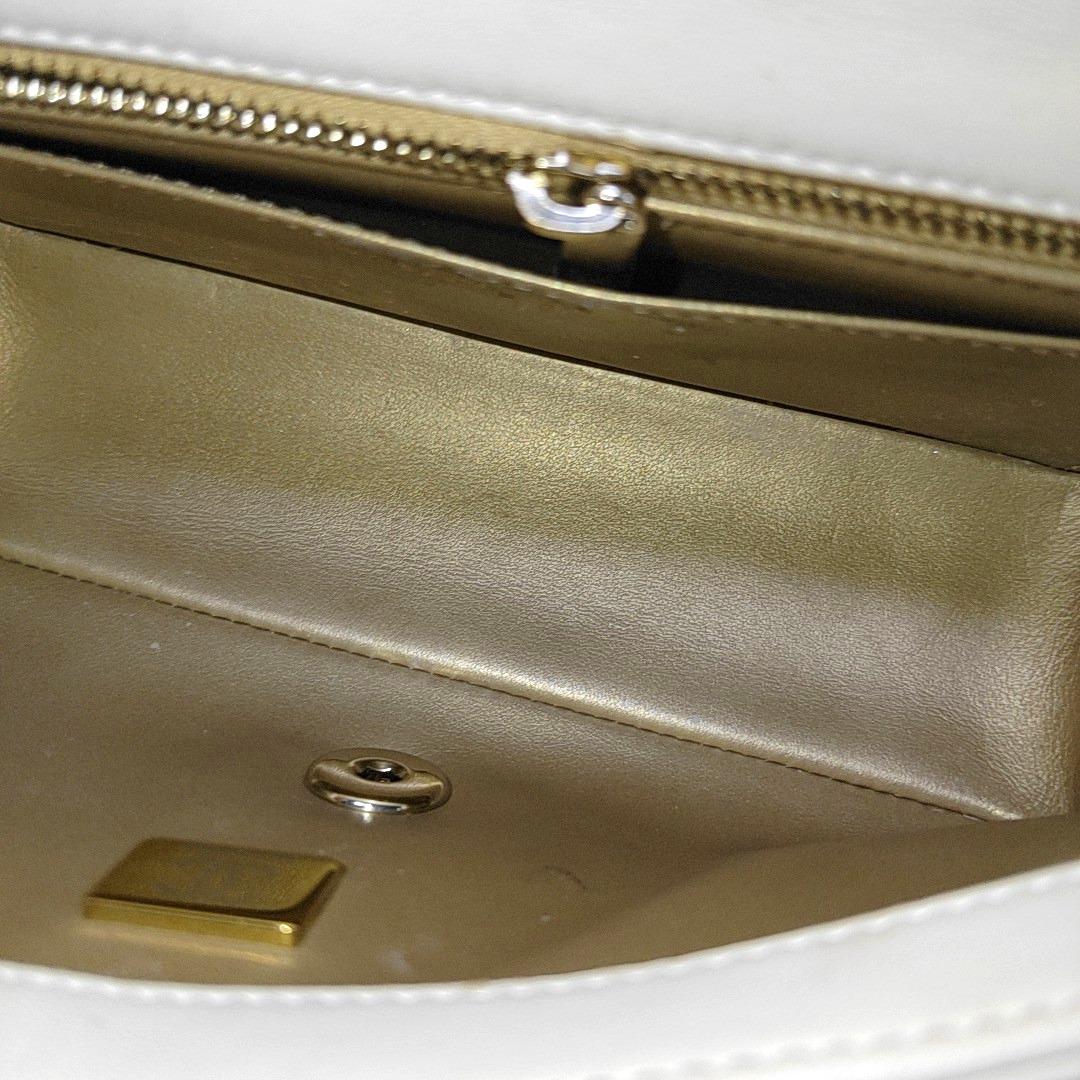 Chanel Classic Flap Rectangular Mini White Lambskin Pearl Crush Gold Ball Chain 1