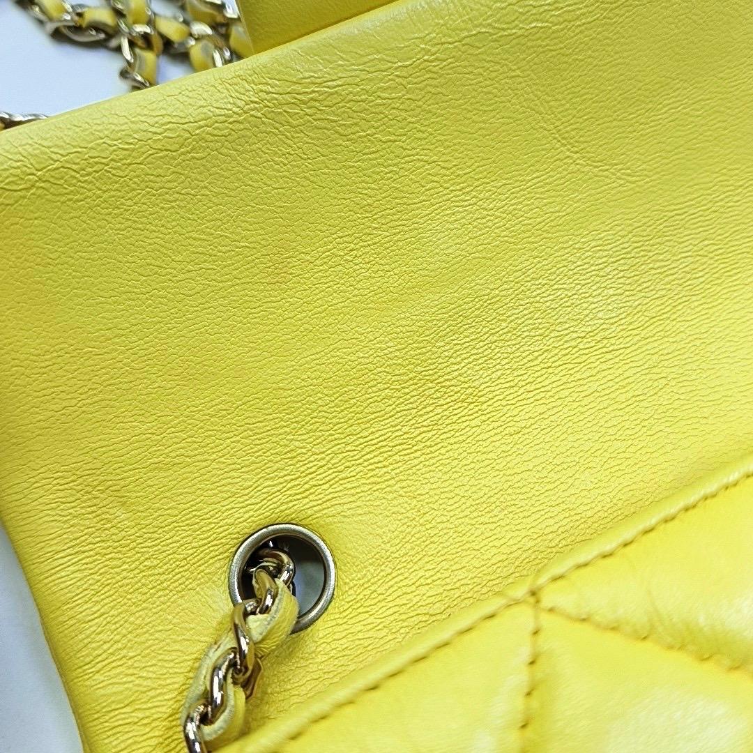 Chanel Classic Flap Extra Super Mini Yellow Lambskin Gold Hardware, 2011 8