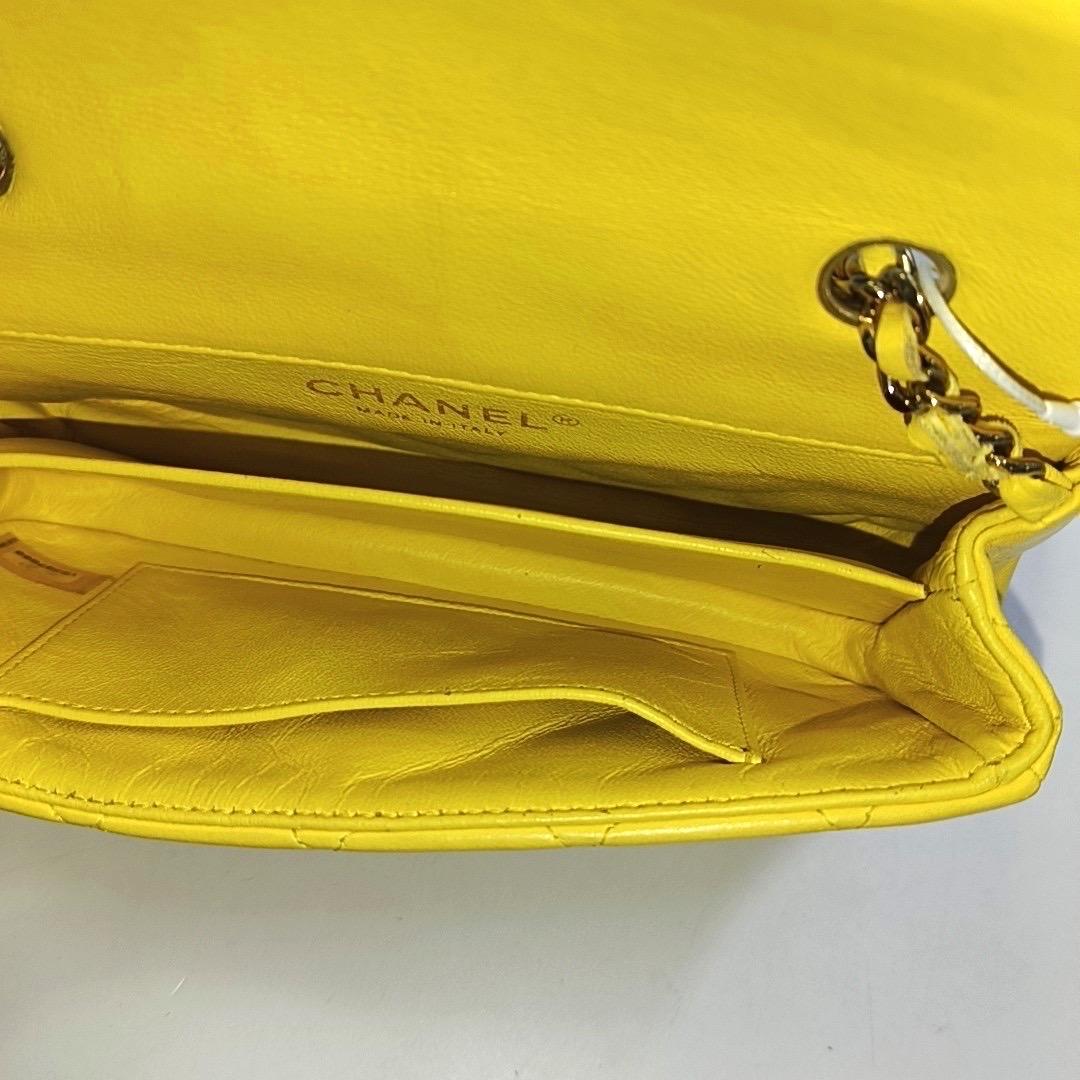 Chanel Classic Flap Extra Super Mini Yellow Lambskin Gold Hardware, 2011 1