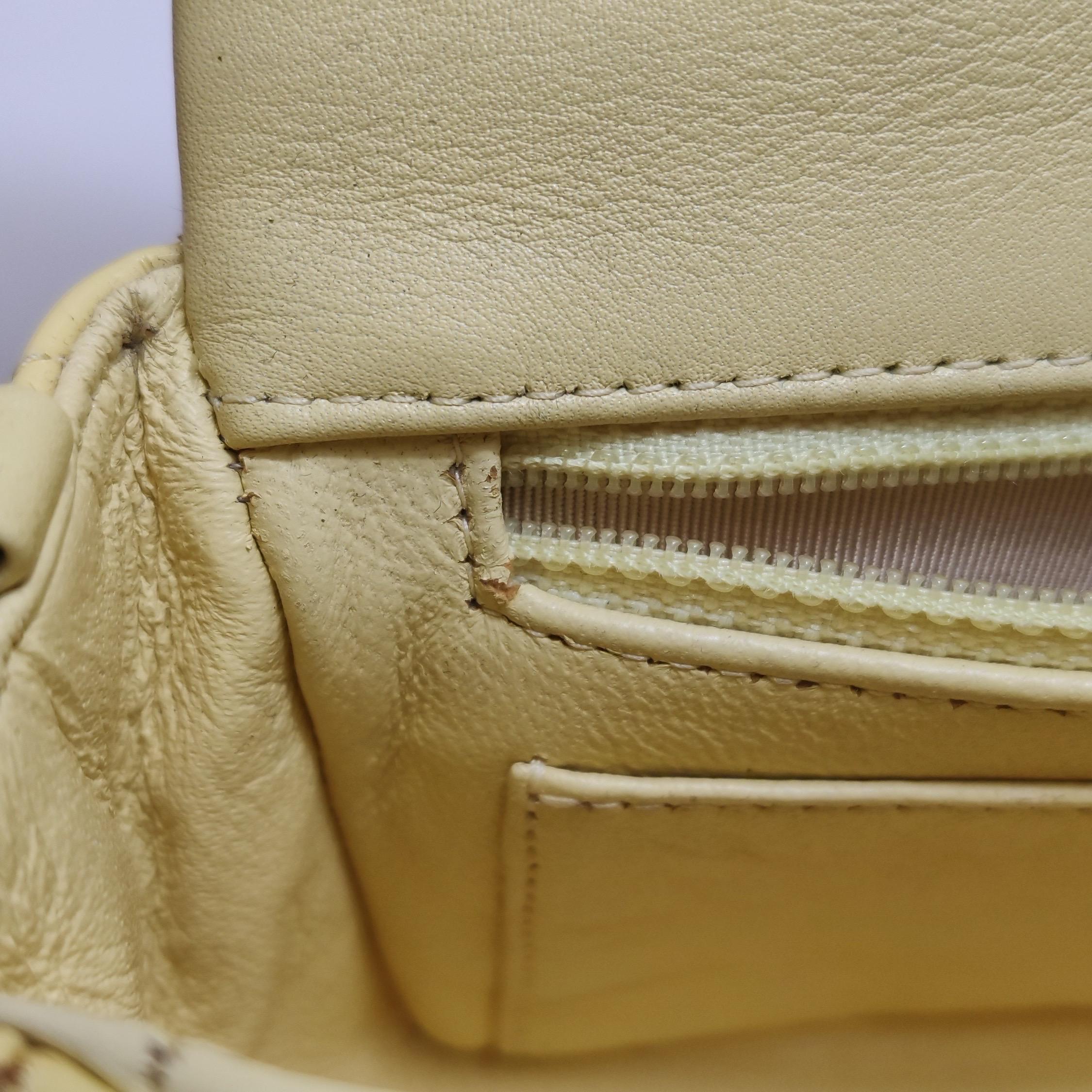 Chanel Classic Flap Rectangular Mini Yellow Patent Leather Silver Hardware For Sale 15