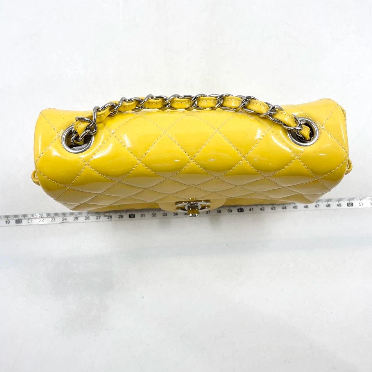 Chanel Classic Flap Rectangular Mini Yellow Patent Leather Silver HW, 2014-2015 1