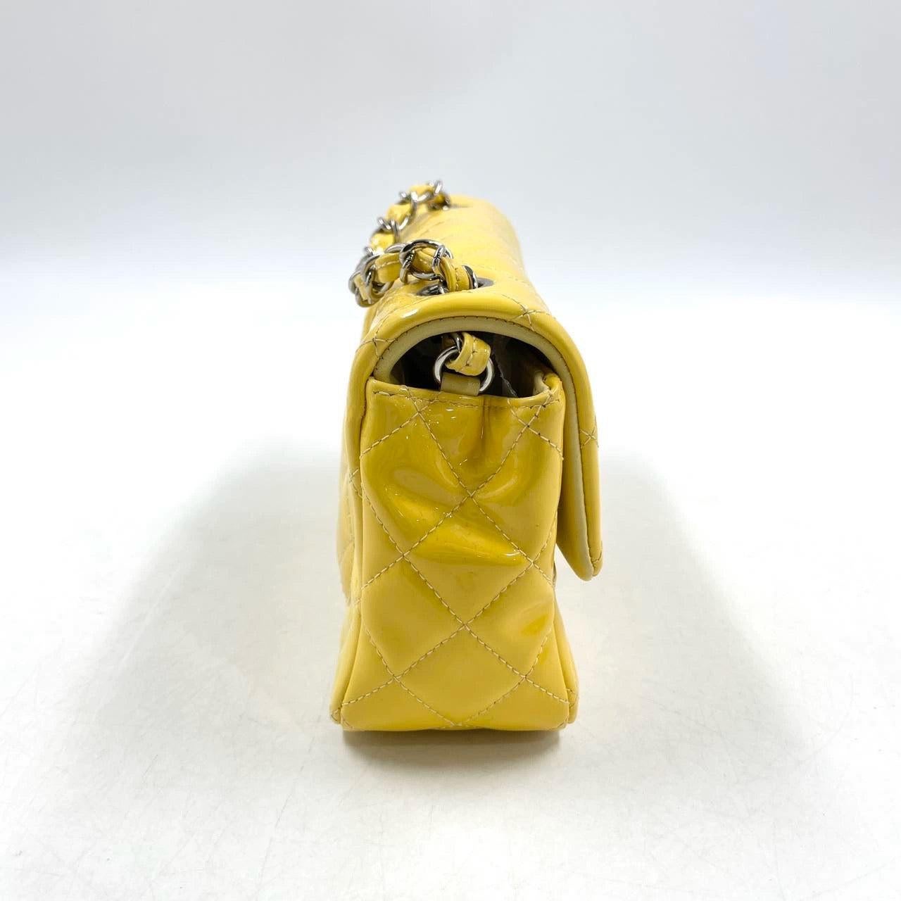 Chanel Classic Flap Rectangular Mini Yellow Patent Leather Silver HW, 2014-2015 3