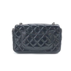 Chanel Classic Flap Rectangular Mini Black Patent Leather Silver Hardware