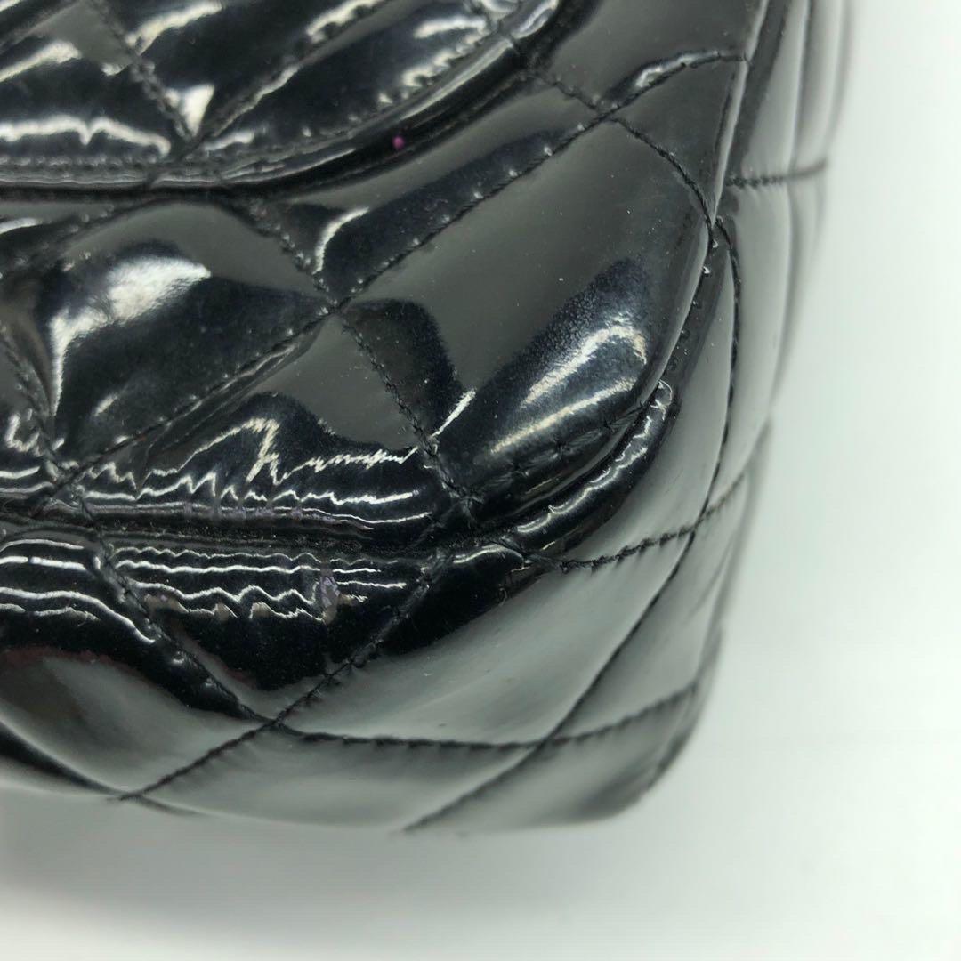 Chanel Classic Flap Rectangular Super Mini Black Patent Leather Silver Hardware For Sale 4