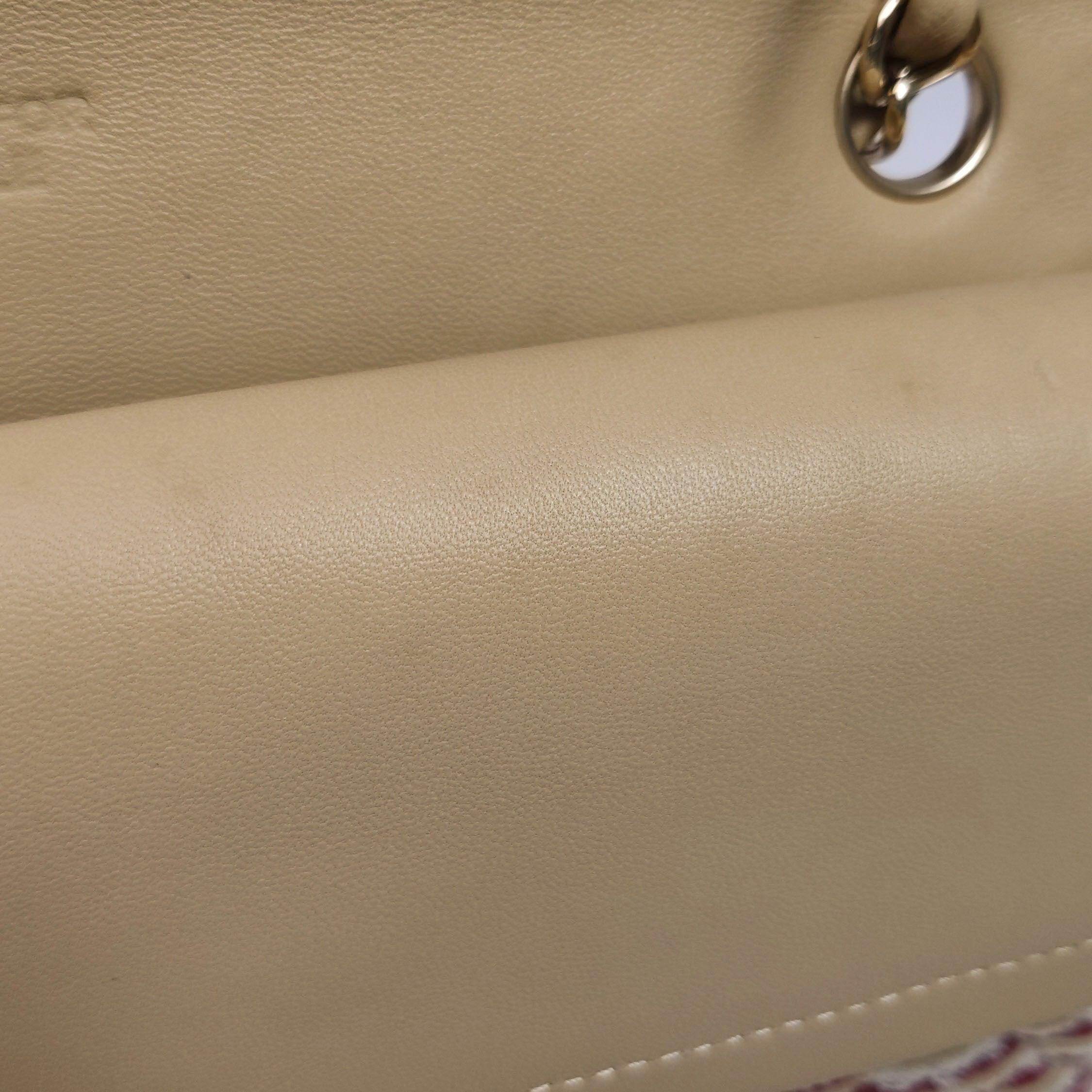 Chanel Classic Flap Rosso Bianco a righe Medium Jersey Coco Sailor in vendita 14