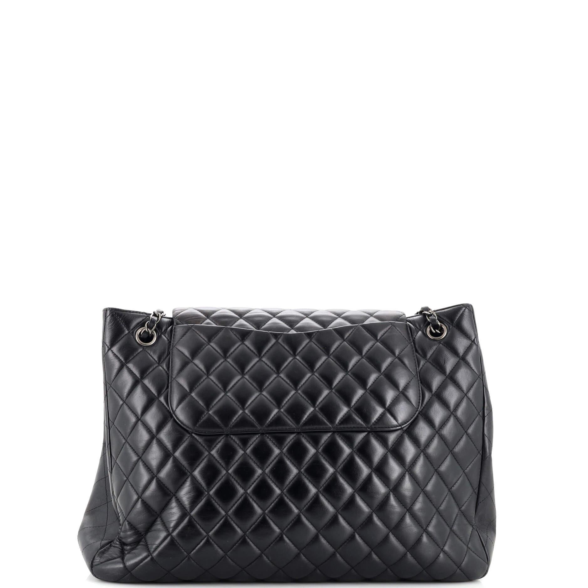 Chanel Classic Flap Shopping Tote Quilted Caviar Large In Good Condition In NY, NY
