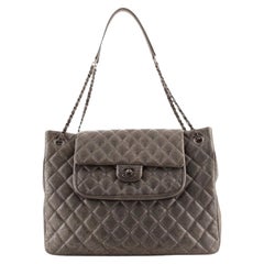Chanel Classic Flap Shopping Tote Quilted Caviar Large