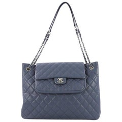 Chanel Classic Flap Shopping Tote Quilted Caviar Large