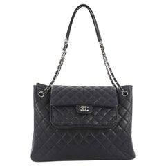 Chanel Classic Flap Shopping Tote Quilted Caviar Large
