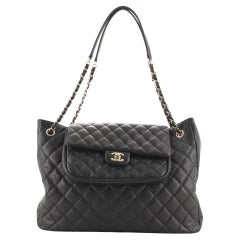 Chanel Classic Flap Shopping Tote Quilted Caviar Large