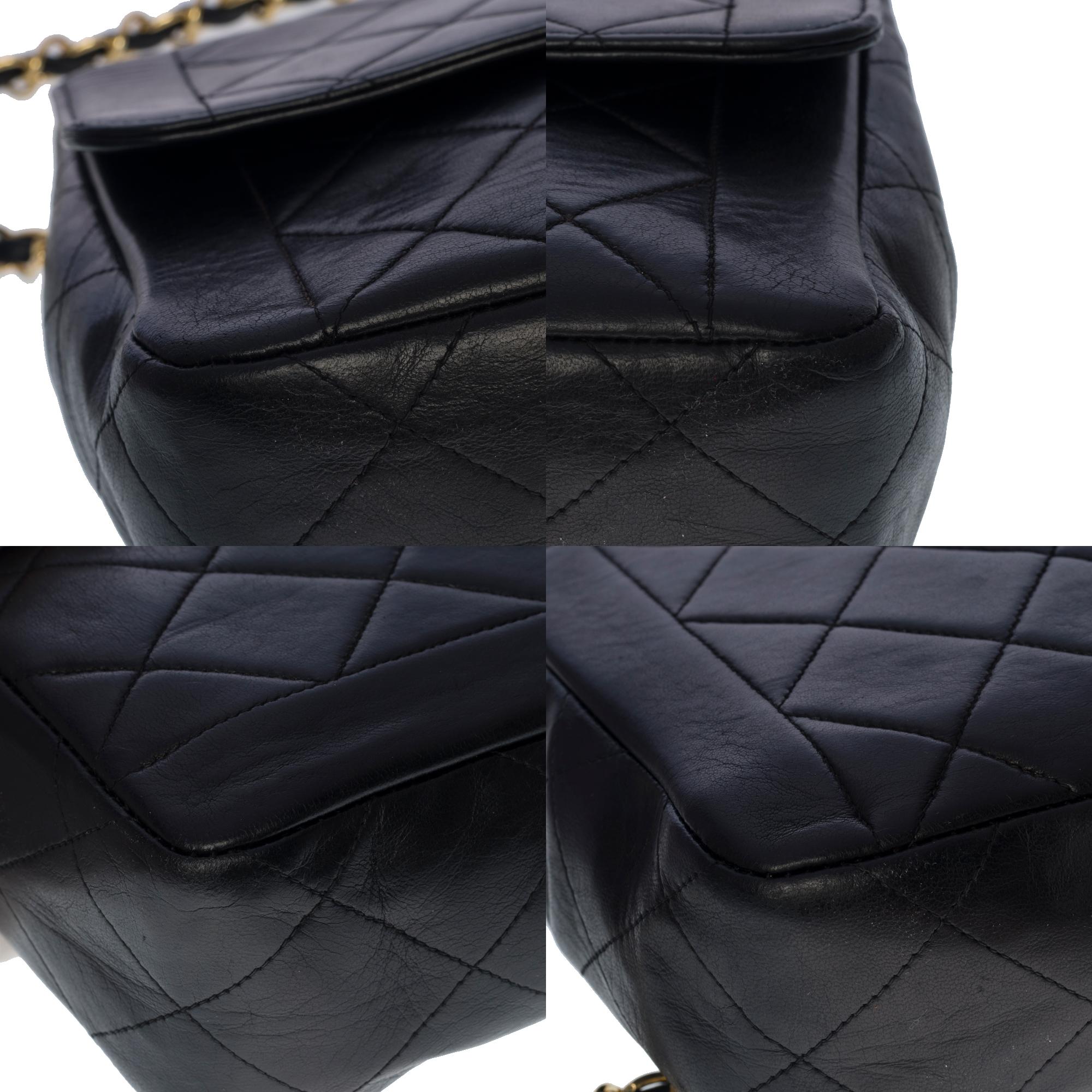 Chanel Classic Flap shoulder bag in black quilted lambskin and gold hardware 4