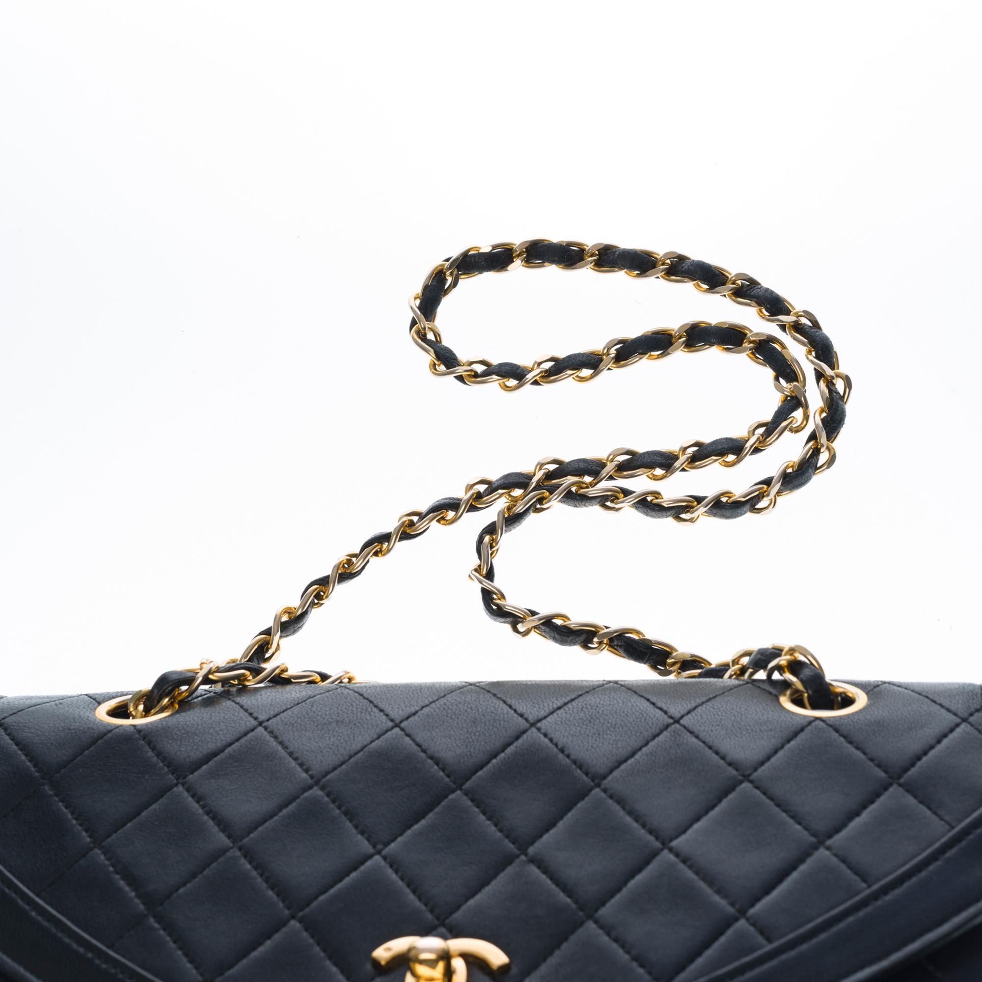 Chanel Classic Flap shoulder bag in black quilted lambskin and gold hardware 3
