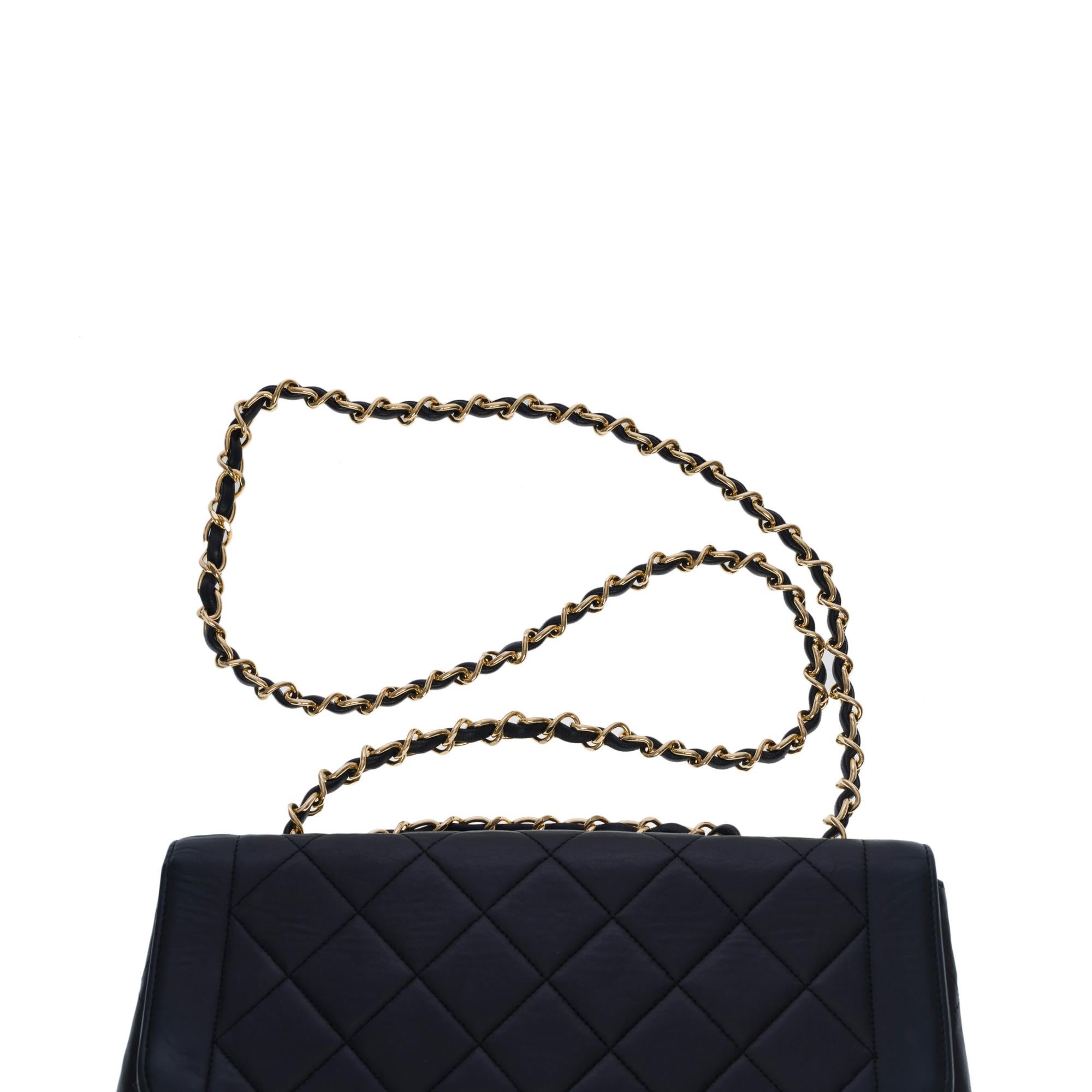 Chanel Classic Flap shoulder bag in black quilted lambskin and gold hardware 2
