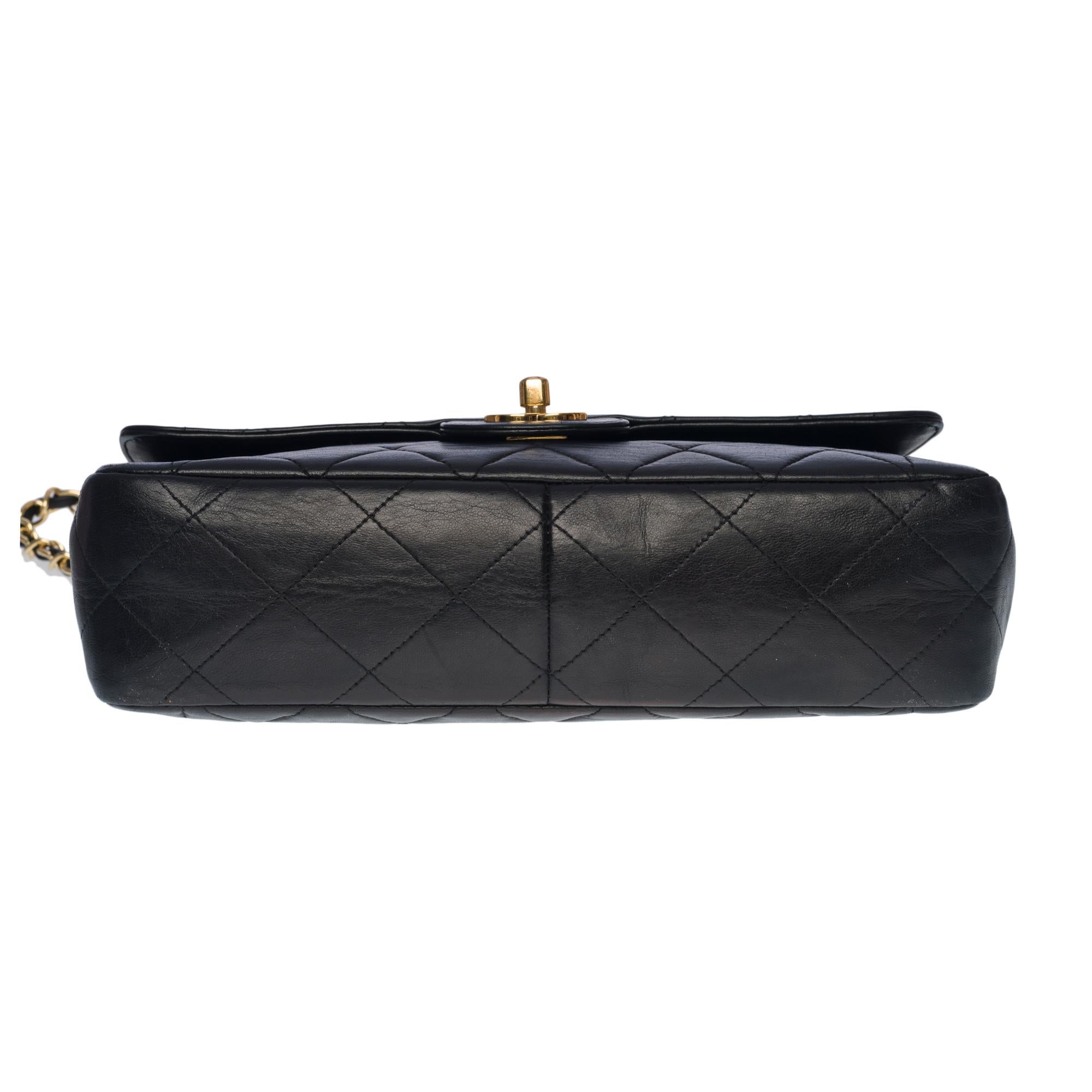 Chanel Classic Flap shoulder bag in black quilted lambskin and gold hardware 3
