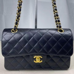 Chanel Classic Flap Small Black Caviar Leather Gold Hardware, 2009-10