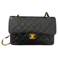 Chanel Classic Flap Small Black Caviar Leather with 24k Gold Hardware, 2000-2002