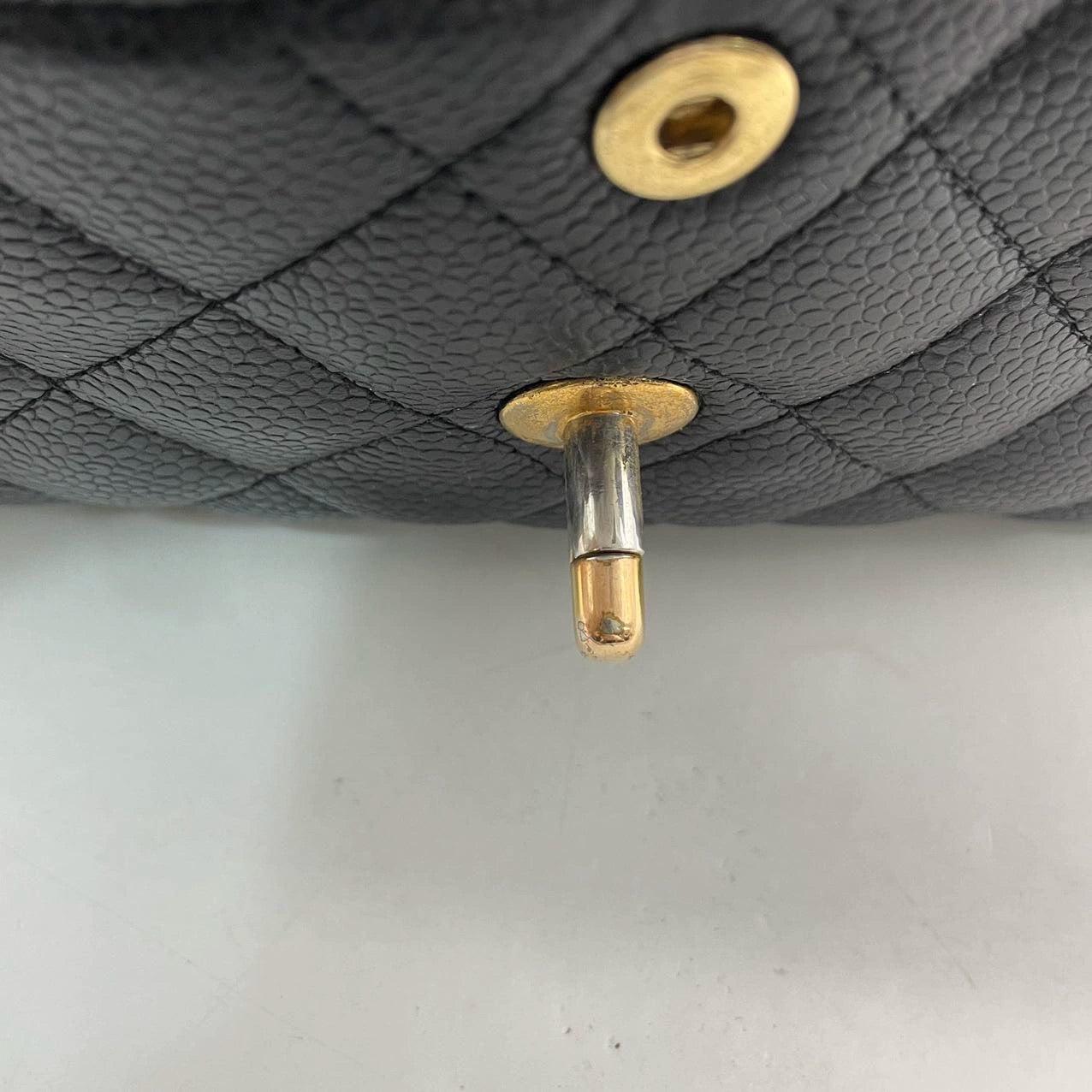 Chanel Classic Flap Small Black Caviar Leather with 24k Gold Hardware, 2004-2005 7