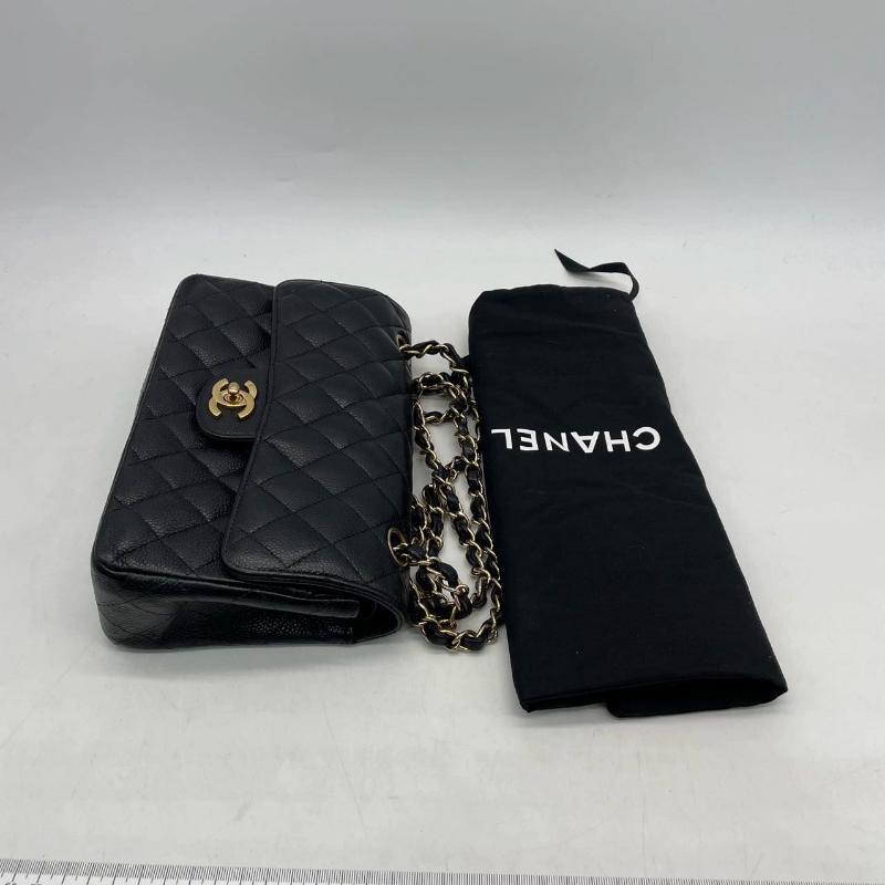 Chanel Classic Flap Small Black Caviar Leather with 24k Gold Hardware, 2004-2005 12