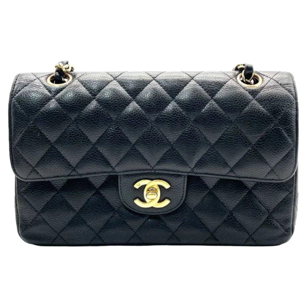Chanel Classic Flap Small Black Caviar Leather with 24k Gold Hardware, 2004-2005
