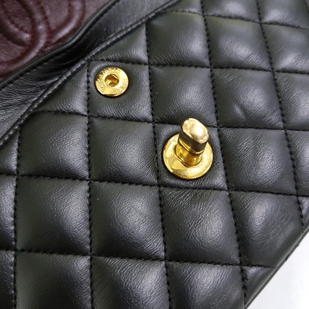 Chanel Classic Flap Small Black Lambskin Leather Gold Hardware For Sale 15