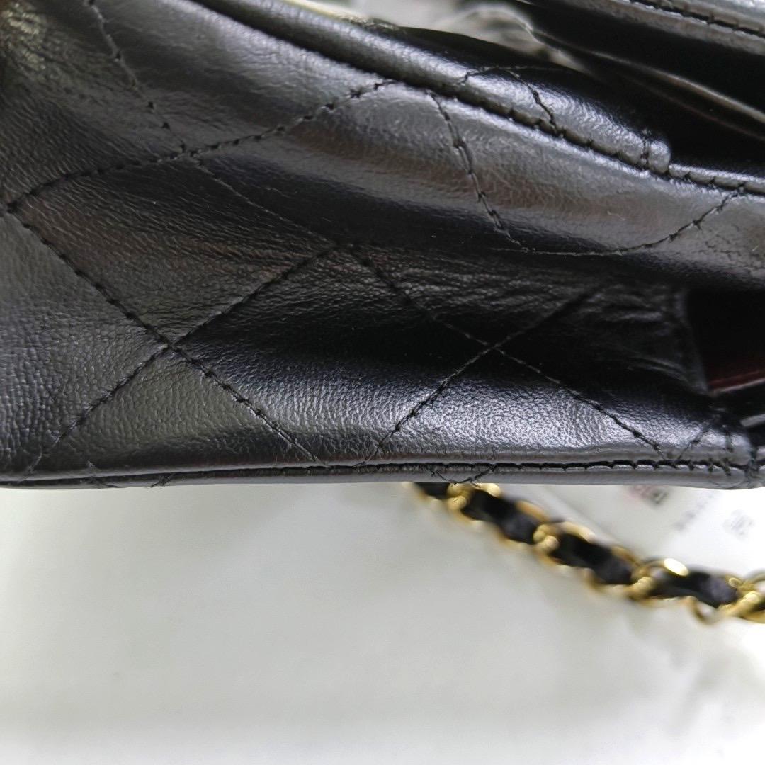 Chanel Classic Flap Small Black Lambskin Leather Gold Hardware For Sale 2