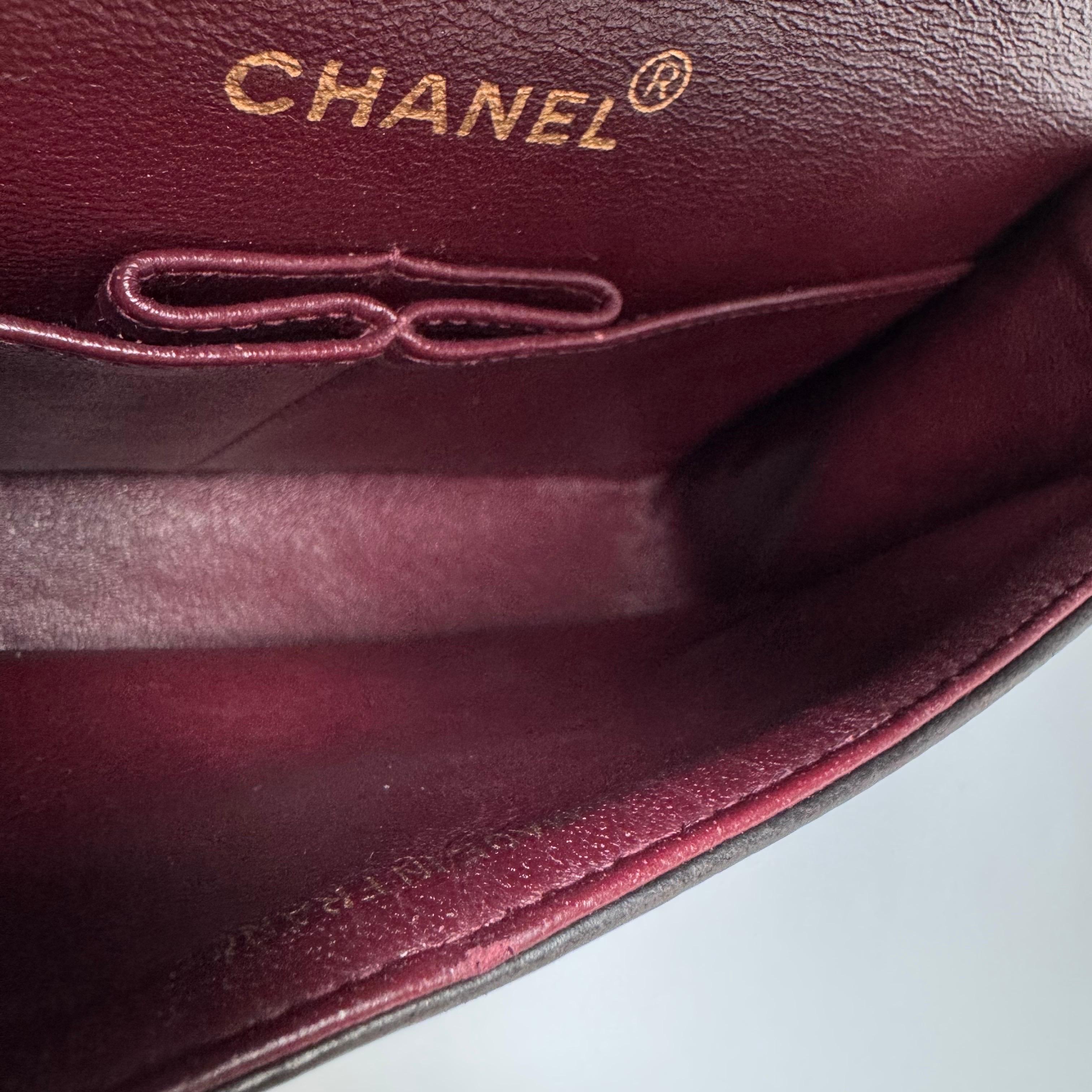 Chanel Classic Flap Small Dark Chocolate Brown Lambskin Leather with 24k GHW For Sale 12