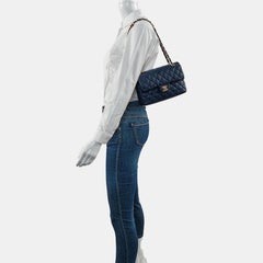 Chanel Classic Flap Small Navy Lambskin Leather Gold Hardware