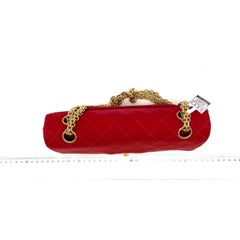 Chanel Classic Flap Small Red Fabric Double Flap Vintage 24k Gold Hardware