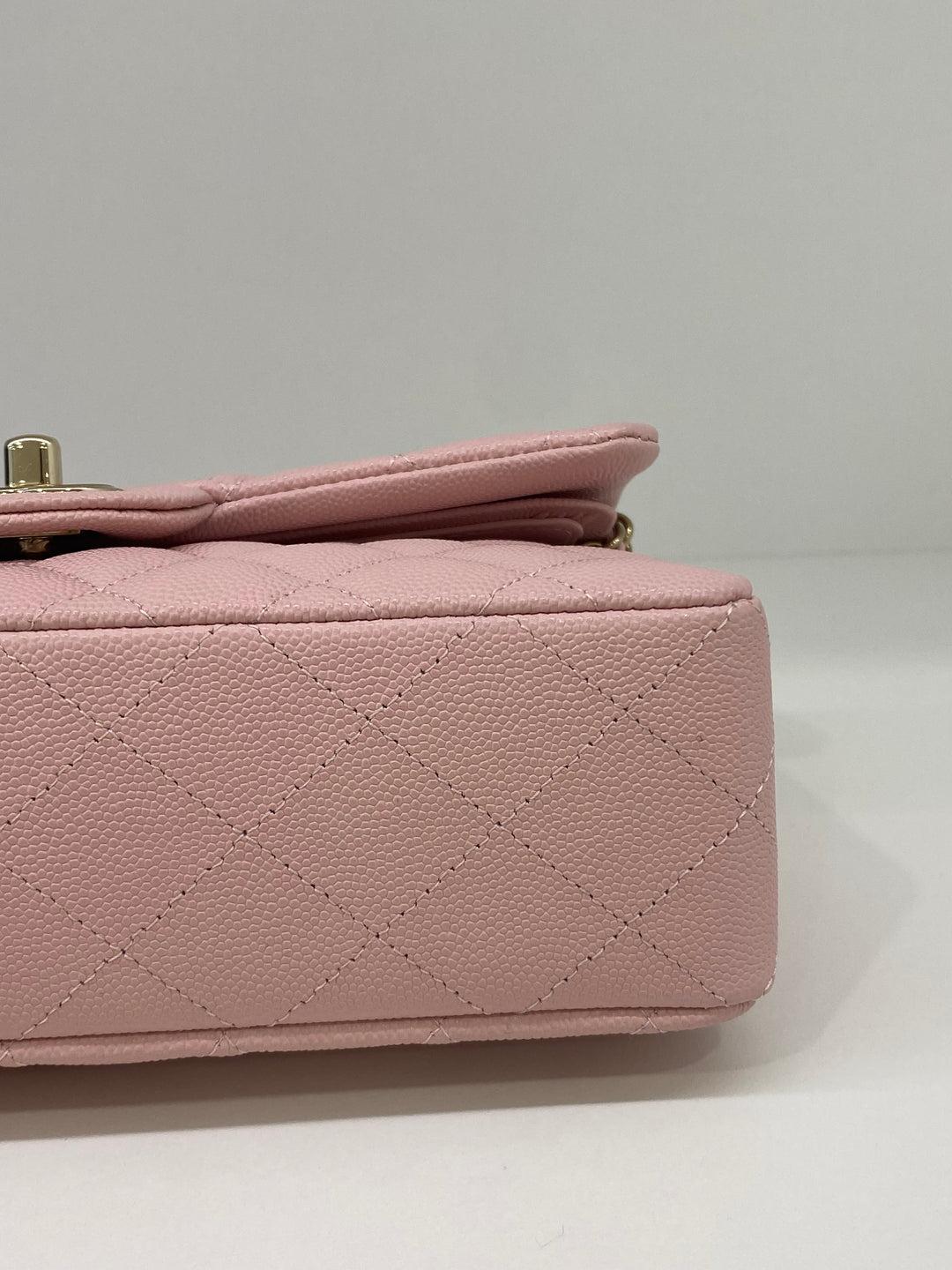 Chanel Classic Flap Small Soft Pink CGHW For Sale 7