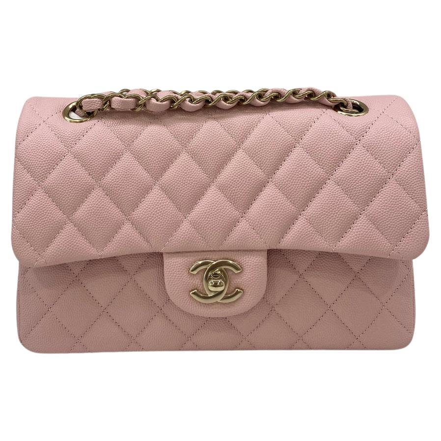 Chanel Classic Flap Small Soft Pink CGHW For Sale
