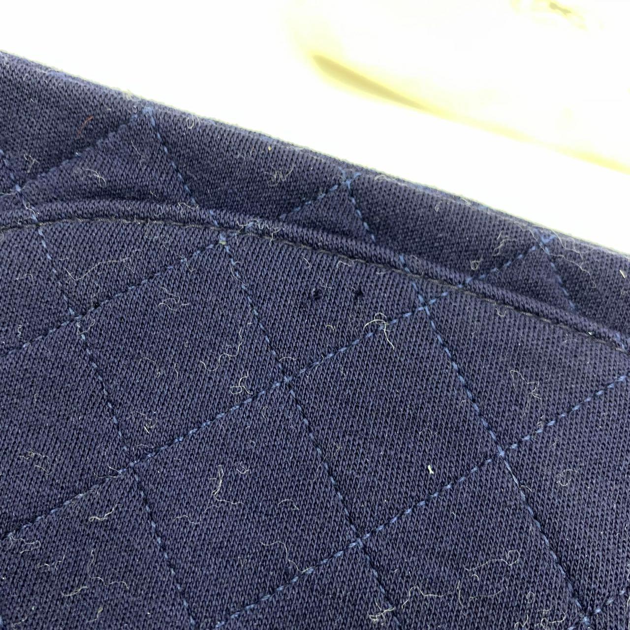 Chanel Classic Flap Small Vintage Navy Fabric 24k Gold Hardware Chain Strap im Angebot 10