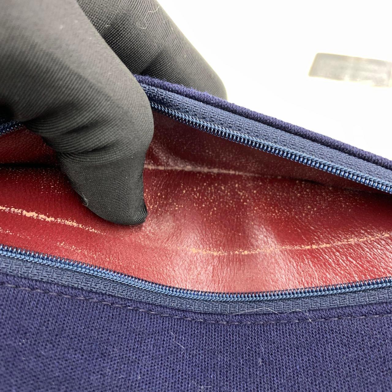 Chanel Classic Flap Small Vintage Navy Fabric 24k Gold Hardware Chain Strap im Angebot 12