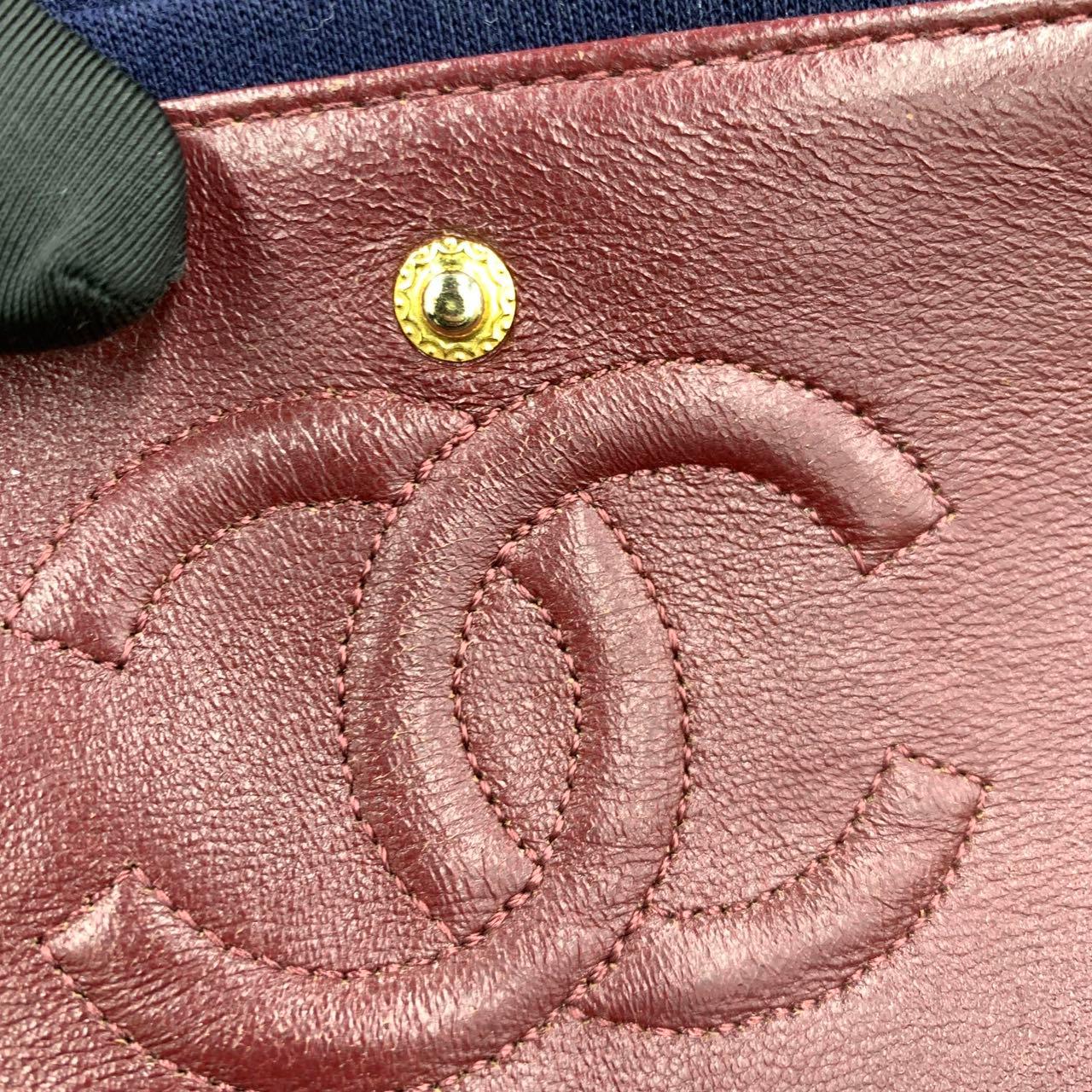 Chanel Classic Flap Small Vintage Navy Fabric 24k Gold Hardware Chain Strap im Angebot 13