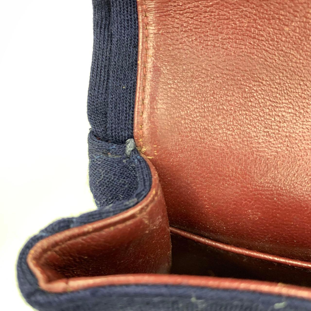 Chanel Classic Flap Small Vintage Navy Fabric 24k Gold Hardware Chain Strap im Angebot 15