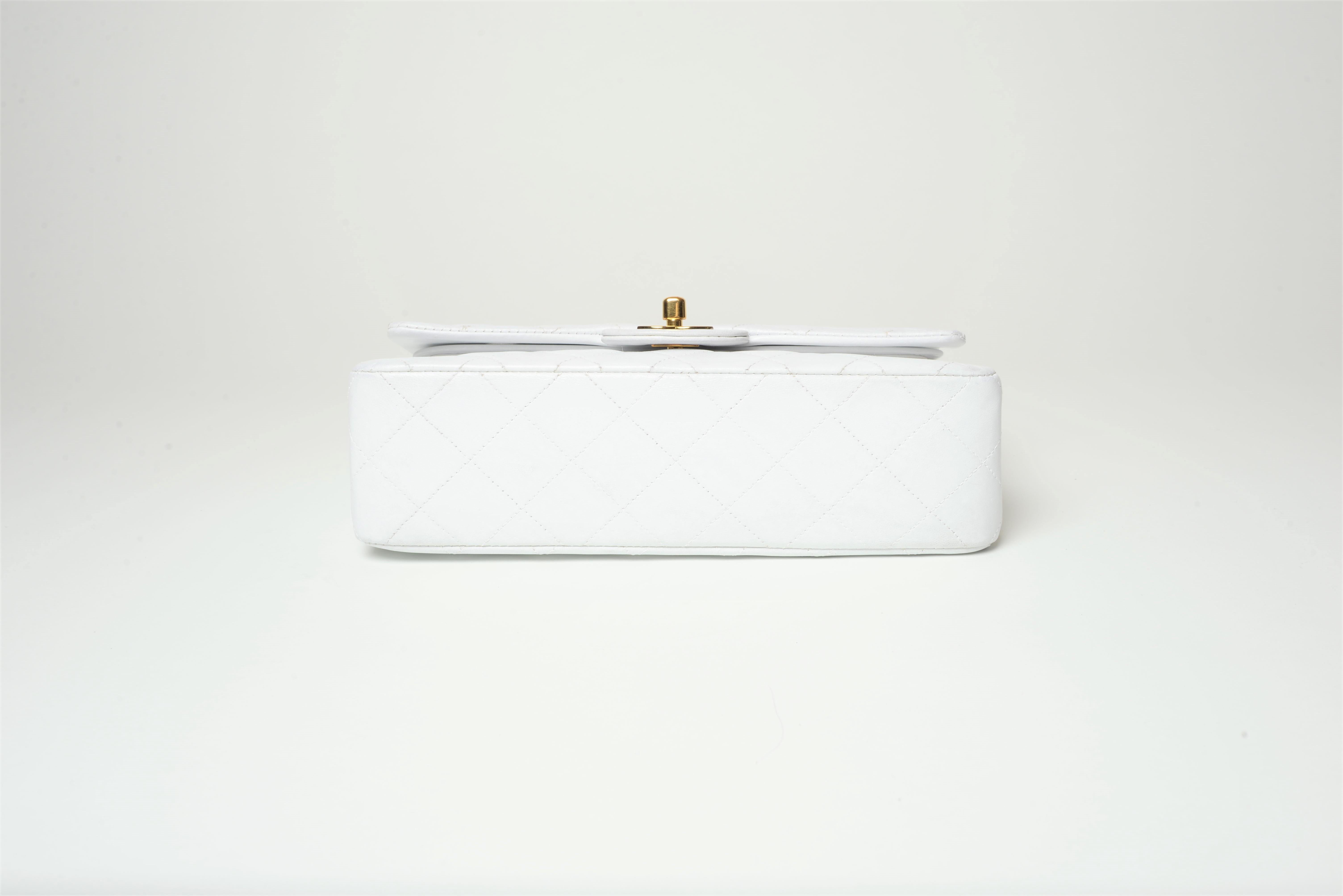 Women's or Men's Chanel Classic Flap Small White Lambskin 