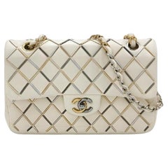 Chanel Classic Flap Small White Leather and Gilt and Silver Hardware, 2020-2021