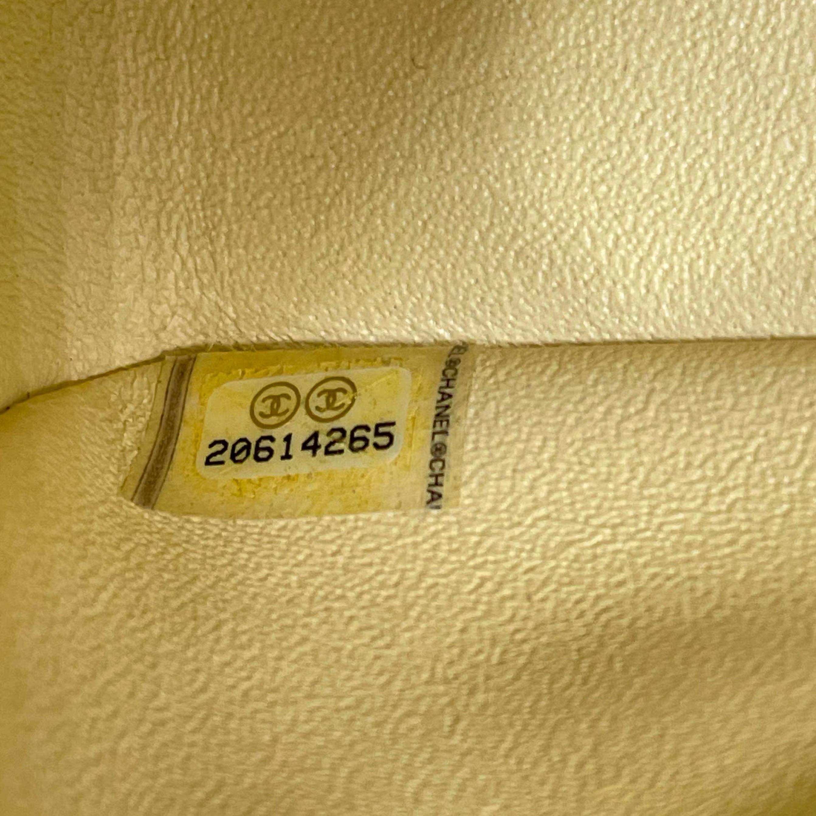 Chanel Classic Flap Square Mini Yellow Patent Leather Silver Hardware For Sale 16