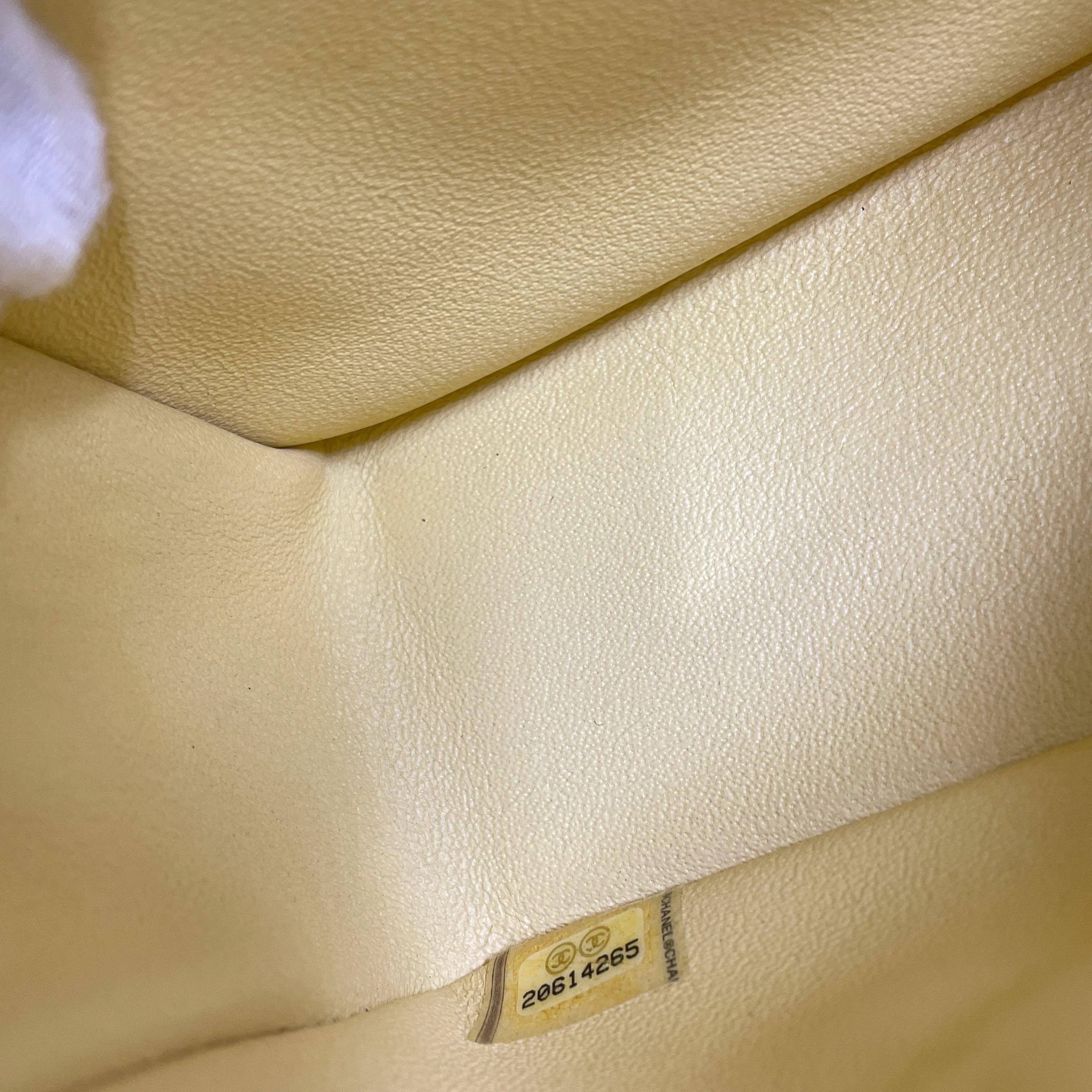 Chanel Classic Flap Square Mini Yellow Patent Leather Silver Hardware For Sale 5
