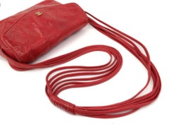 Chanel Classic Flap Strand Square Mini 221924 Red Leather Shoulder Bag