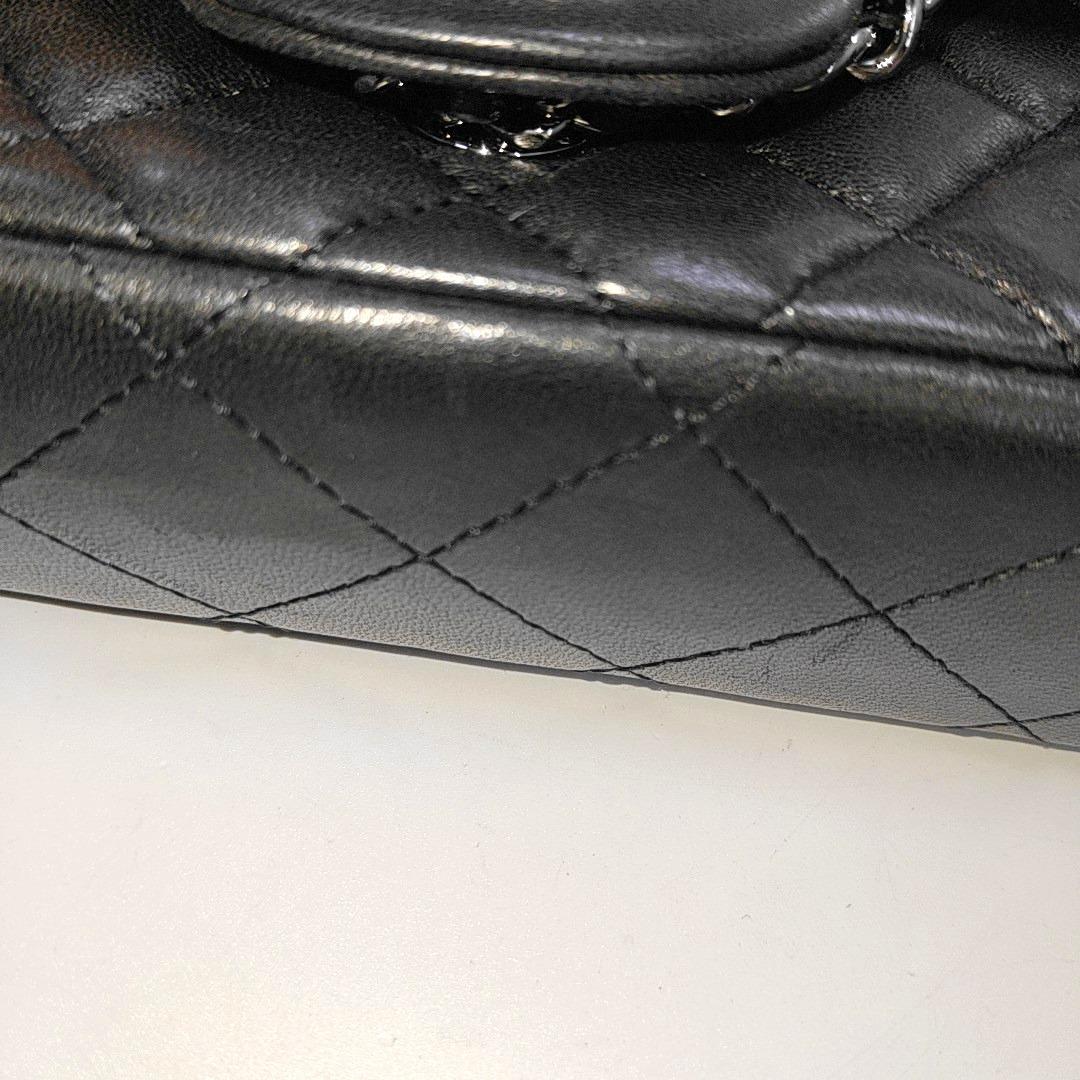 Chanel Classic Flap Super Mini Black Lambskin Leather Silver Hardware 9