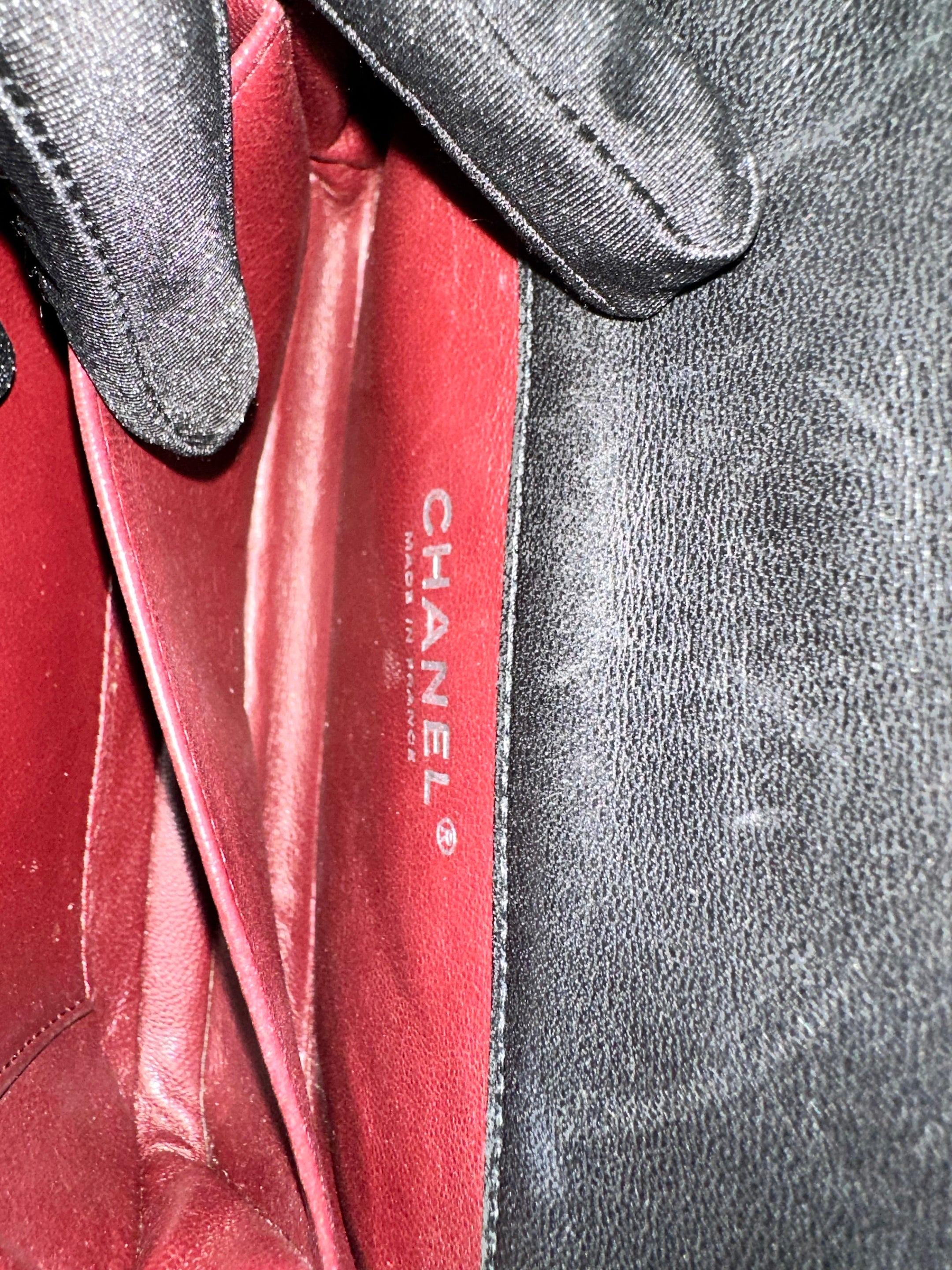 Chanel Classic Flap Super Mini Black Lambskin Leather Silver Hardware 15
