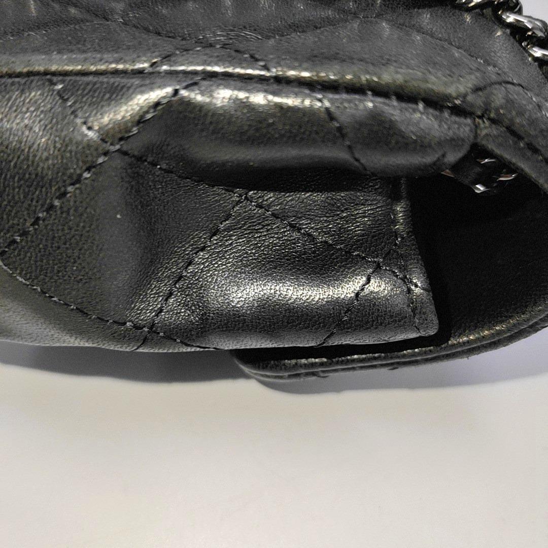Chanel Classic Flap Super Mini Black Lambskin Leather Silver Hardware 5