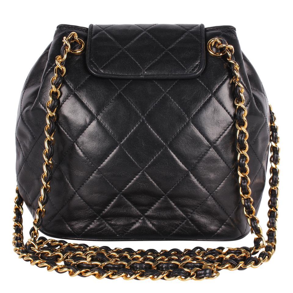 Chanel Classic Flap Tassel Lambskin Leather Cross Body Bag Black For Sale 2
