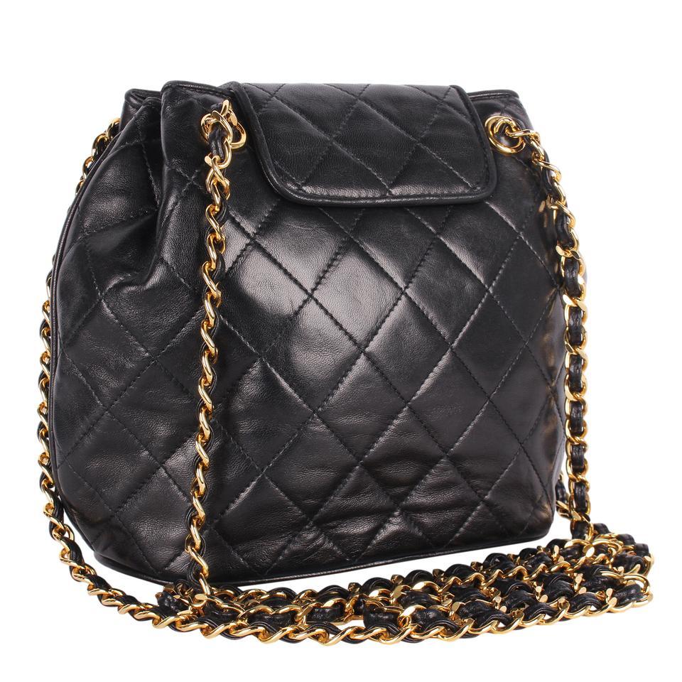 Chanel Classic Flap Tassel Lambskin Leather Cross Body Bag Black For Sale 3